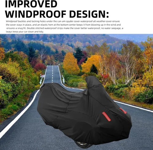 Miniatura 5 de Cubierta Can-Am Spyder RT 2010-2022 - Impermeable para Todo Clima, Tela Oxford 420D con Recubrimiento PU, Anti-UV, Resistente al Polvo