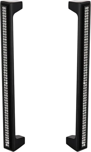 Miniatura 14 de LANC Tiradores de gabinete de cristal negro para cocina y baño, manijas de gabinete para dormitorio, pomo de gabinete negro mate brillante