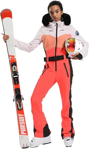 Miniatura 95 de GSOU SNOW Traje de esquí para mujer, traje de nieve de una pieza, para snowboard, delgado, aislante, impermeable, resistente al viento