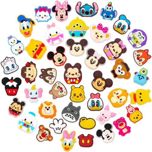 Dijes para zapatos para niñas y niños, paquete de 44 dijes de dibujos animados, dijes de decoración de zapatos de PVC suave, accesorios de zapatos
