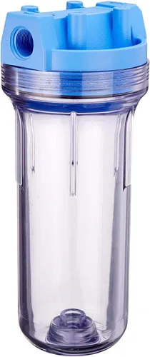 Pentair Pentek 150072 - Carcasa de filtro estándar tradicional, carcasa de filtro de agua transparente NPT #10 de 3/4 pulgadas con tapa de soporte