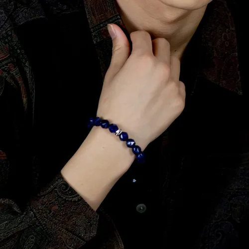 Miniatura 8 de AWNL Men's Beaded Bracelet with Sterling Silver Charm Adjustable Drawstring 10mm Sodalite Red Tiger's Eye Natural Gemstone, 5.9''-7.5