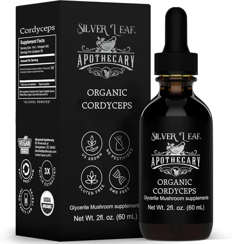 Suplemento orgánico de hongos tintura Cordyceps de triple extracción para energía, resistencia y bienestar, fácil de consumir, cultivada y fabricada