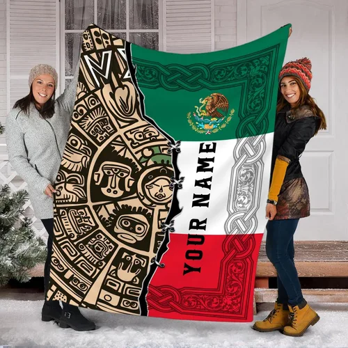 Miniatura 36 de Manta de México con nombre personalizado para hombres y mujeres, manta de bandera personalizable, regalo divertido, felpa mullida, suave microforro