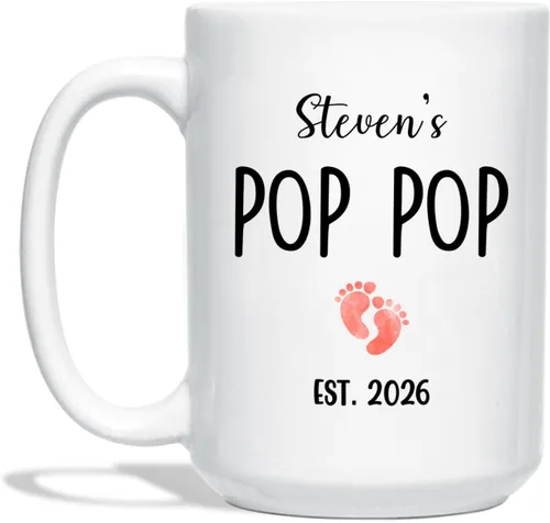 Miniatura 21 de Taza de café con texto en inglés "Best Grandpa Ever", regalo para el día del padre, taza de café personalizada para abuelo, tazas blancas de 11 Taza