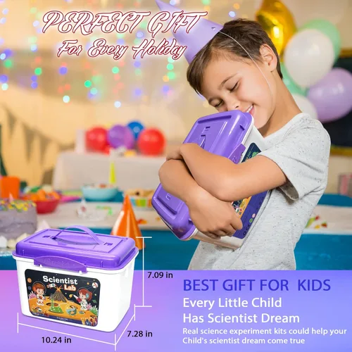 Miniatura 7 de Kit Educativo de Ciencias para Niños - 56 Experimentos de Laboratorio Científico con Traje de Científico de Laboratorio, Kits de Ciencias para Niños