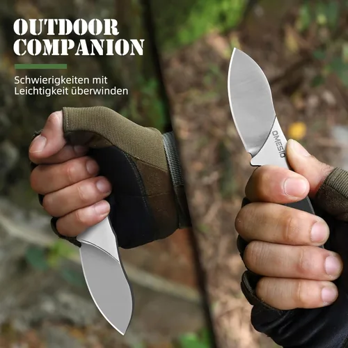 Miniatura 6 de Omesio Cuchillo para el cuello, cuchillo de hoja fija de 5.82 pulgadas con funda y collar Kydex, cuchillo táctico para el cuello Campact de espiga