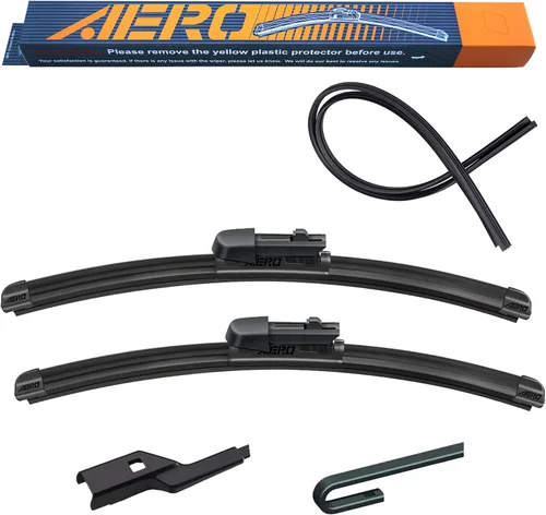 Miniatura 9 de AERO Avenger - Limpiaparabrisas prémium de 26 pulgadas + 19 pulgadas para todas las estaciones con repuestos de goma adicionales, repuesto