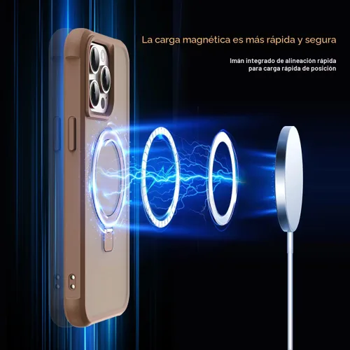 Miniatura 3 de SKYLMW – Funda compatible con iPhone 12 Pro Max y iPhone 13 Pro Max con soporte magnético invisible tipo anillo, fundas translúcidas para teléfonos
