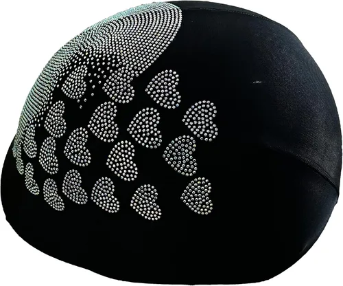 Miniatura 3 de Cubierta de casco de corazón de cristal, cubierta de casco de diamantes de imitación, casco elegante, cubierta de casco para jinete, paseos