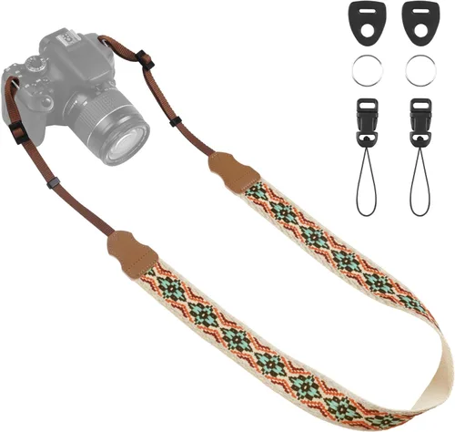 Miniatura 26 de Correa universal para cámara, correa para el cuello de la cámara, correas de hombro ajustables compatibles con Canon, Fujifilm, Nikon, Olympus