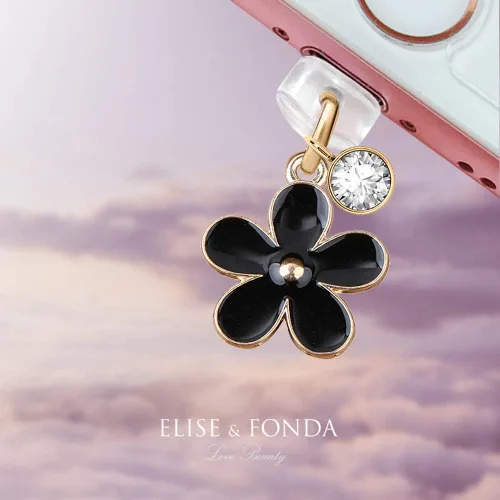 Miniatura 2 de ELISE & FONDA CP109 Puerto de carga USB Anti polvo Plug Little Lily Flower Colgante Teléfono Charm para iPhone 11/XS MAX/XR/X/8 Plus/7/6S/7/SE iPad