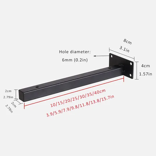 Miniatura 7 de Soporte de estante industrial, soportes de pared retro, soportes ocultos para estantes flotantes, soportes multifuncionales de hierro