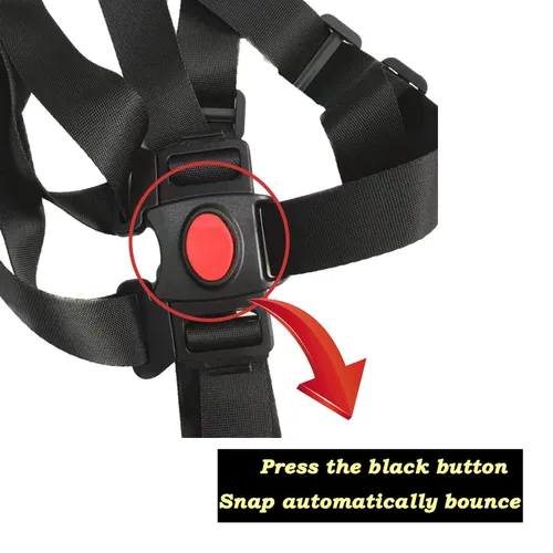 Miniatura 5 de Arnés universal de 5 puntos para bebé, arnés ajustable correa de seguridad para bebé, cinturón de seguridad infantil con 5 almohadillas para silla