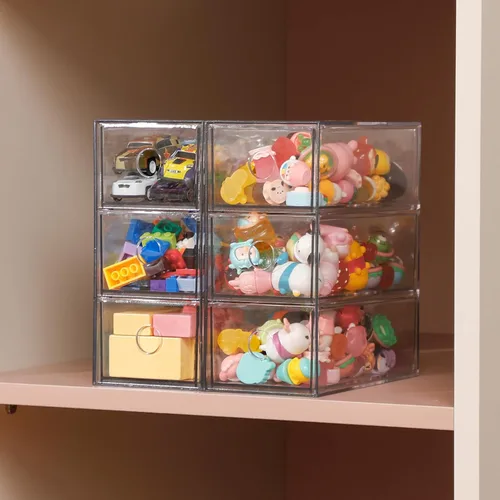 Miniatura 8 de Cajones de almacenamiento de plástico, organizador de suministros de oficina en casa para baño, cocina, despensa, barra de café, caja transparente