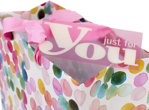 Miniatura 4 de Hallmark Bolsa de regalo cuadrada grande de 10 pulgadas (puntos de acuarela, solo para ti) para cumpleaños, día de la madre, Pascua, graduaciones