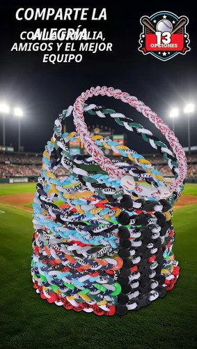 Miniatura 5 de Paquete de 12 collares de béisbol de alta calidad, collares deportivos multicolor de 18 pulgadas, ideal para regalos de equipo de béisbol, recuerdos