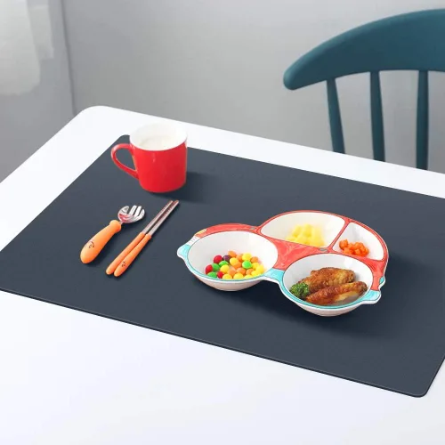 Miniatura 4 de HomeDo - Manteles individuales de silicón para niños, impermeables, antideslizantes, resistentes al calor, gruesos, ideales como aislamiento