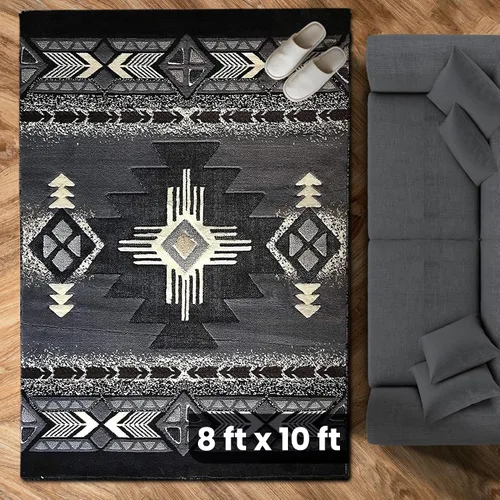 Miniatura 74 de YHSF South West - alfombra estilo nativo americano del suroeste C318 - fácil de limpiar, gruesa, suave, duradera, alfombra inspirada en tribus