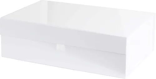 Miniatura 2 de Purple Q Crafts 1 Paquete Caja de Regalo Dura Blanca con Tapa de Cierre Magnético 10.5"x7"x3" Cajas de Favor Rectangulares con Acabado Blanco