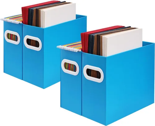 Miniatura 31 de Organizador de archivos colgante, organizador de carpetas de archivos de cartón para tamaño carta, caja de almacenamiento de documentos