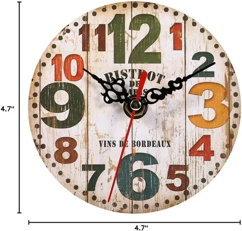 Miniatura 3 de Reloj colgante de madera, reloj de pared de madera ligero, práctico para decoración del hogar, decoración de cocina (#3)