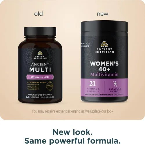Miniatura 2 de Ancient Nutrition Multivitamin para mujeres 40, multivitamínico y apoyo inmunológico con vitamina D y C, 20 vitaminas y minerales, apoyo