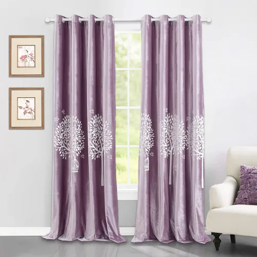 Miniatura 11 de VOGOL Cortinas traslúcidas blancas de 84 pulgadas de largo, cortinas de gasa ligeras bordadas de árbol para granja, 2 paneles de estilo campestre