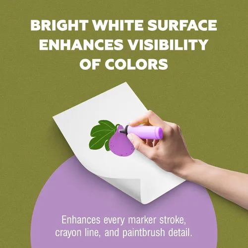 Miniatura 3 de Rollo de papel de caballete de arte blanco (paquete de 2, 18 pulgadas por 75 pies), 100 papel reciclable sin amarillamiento para soporte de tablón