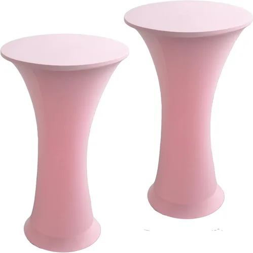 Miniatura 16 de Mantel Redondo Elástico de Spandex para Cóctel, Paquete de 2, 24"x43" Cubierta de Mesa Ajustada Highboy Elástica, Mantel Redondo de Cóctel para Mesa