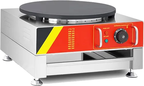 Miniatura 4 de Fabricante eléctrico de crepé, fabricante de panqueques grande de 16 pulgadas, plancha de crepé con esparcidor de madera, máquina eléctrica 110V