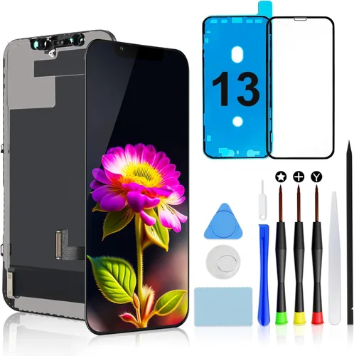 Brinonac Kit de reemplazo de pantalla para iPhone 13, pantalla LCD Full HD Retina de 6.1 pulgadas, conjunto de ensamblaje del digitalizador de Negro