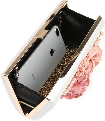 Miniatura 4 de Comeon Bolso de mano floral para mujer, bolso de noche de flores, elegante bolso de banquete, bolso de fiesta de dama para banquetes de boda