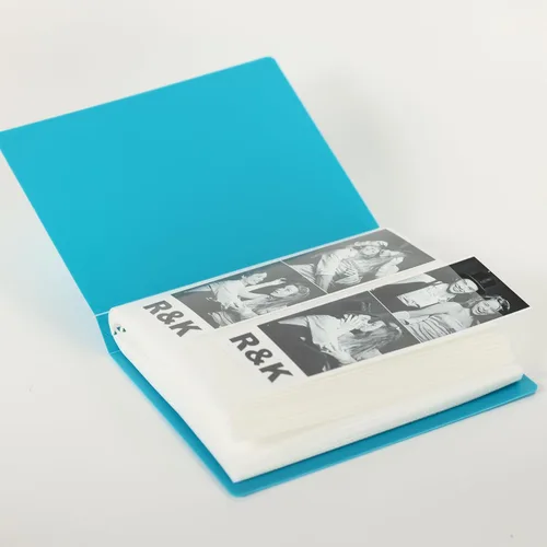 Miniatura 3 de Álbum de fotos de cabina de fotos, para bodas o fiestas, con capacidad para 120 tiras de fotos de 2 x 6 pulgadas, deslizables (azul)