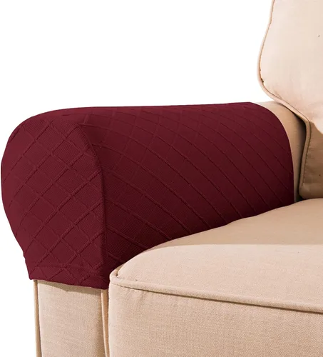 Miniatura 11 de Fundas para reposabrazos de sofá, paquete de 2 fundas elásticas para sillón, protector de reposabrazos de muebles para sofá, silla, sillón Gris