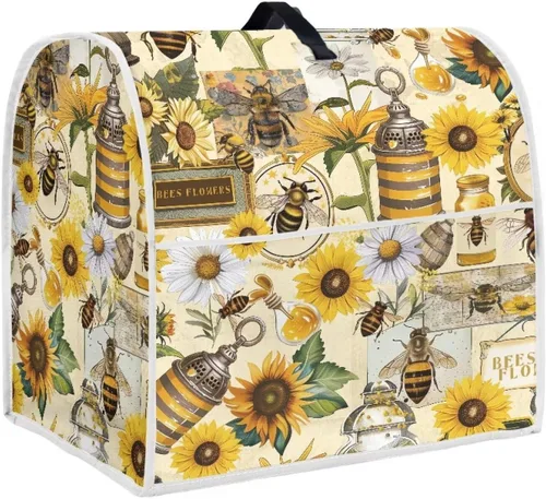 Miniatura 40 de Funda para batidora con estampado de girasol y bandera americana, cubierta protectora contra el polvo, adecuada para la mayoría de los modelos