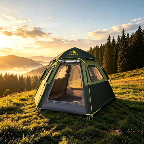 Miniatura 6 de Tienda de campaña Toogh con configuración instantánea, tienda impermeable para 2/3 personas, fácil y rápida de montar en 60 segundos con toldo
