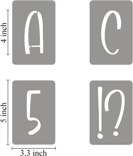 Miniatura 6 de Plantillas de letras del alfabeto de 4 pulgadas para pintar, paquete de 42 plantillas de letras y números con letreros para pintar sobre madera