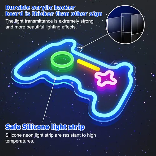 Miniatura 3 de Letreros LED de neón, con forma de gamepad para decoración de habitación de jugadores, decoración de pared de dormitorio, letrero de neón