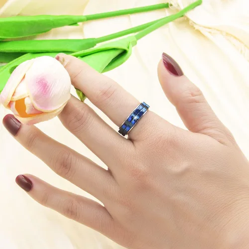 Miniatura 6 de AmorArtSky Anillos antiestrés para mujeres y hombres con ansiedad anillo giratorio de acero inoxidable de titanio, anillo para el pulgar, anillo