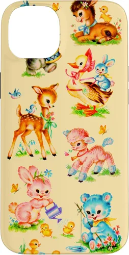 Miniatura 15 de Vintage Baby Animals Nursery 50's Retro Yellow Case for iPhone 17