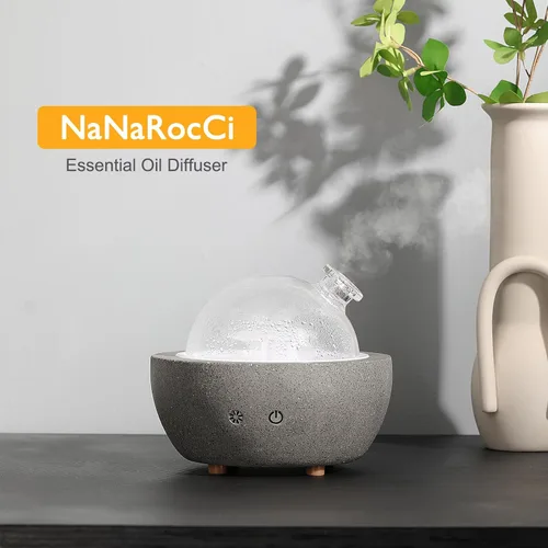 Miniatura 3 de Difusor de aromaterapia de aceite esencial para el hogar dormitorio habitación grande piedra de vidrio ultrasónico aroma aroma niebla difusor