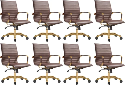 Miniatura 22 de LeisureMod Harris - Silla de oficina ejecutiva ergonómica moderna, silla de escritorio de piel con respaldo alto con altura ajustable, control