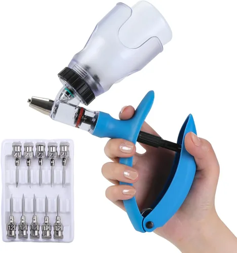 Pistola de inyección para ganado de 5ML, pistola de inyección automática de recarga continua con botella ajustable, pistola de inyección para