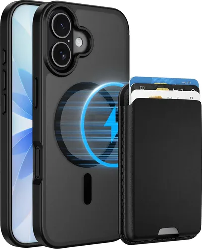 Miniatura 89 de Funda magnética para iPhone 12 Pro Max, cartera magnética desmontable con soporte para tarjetas, [compatible con MagSafe] grado militar, a prueba