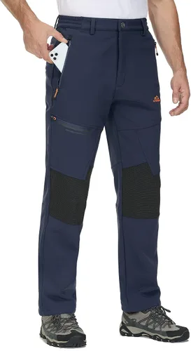 Miniatura 2 de TACVASEN pantalones de senderismo para hombre con forro polar reforzados en las rodillas ligeros para esquí y snowboard sin cinturón