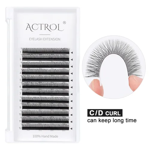 Miniatura 3 de YY - Extensión de pestañas de grado profesional, color negro, 0.002 in, rizo C, 0.315 in, volumen individual, YY, extensiones de pestañas suaves
