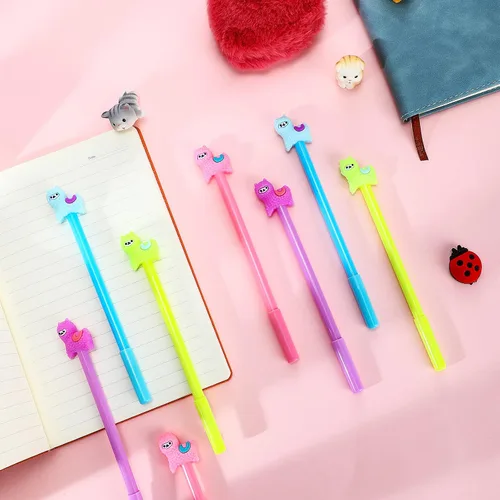 Miniatura 4 de Tenare Lama - Bolígrafos de tinta de gel de alpaca, 20 unidades, diseño de animales lindos kawaii, color negro, 0.020 in para niños