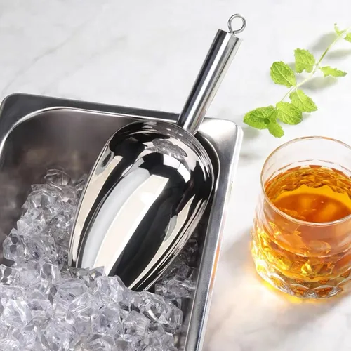 Miniatura 2 de Cuchara de hielo de metal para congelador, cuchara de hielo de acero inoxidable para máquina de hielo, cuchara pequeña para cubo de hielo, cucharas