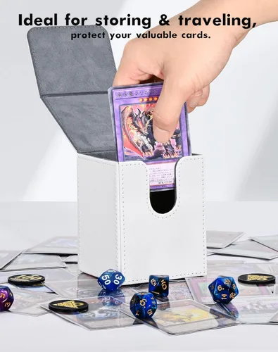 Miniatura 4 de Caja de almacenamiento de cartas ZLCA para MTG Yugioh TCG, caja de almacenamiento de cartas con divisores para más de 100 cartas con fundas, estuche